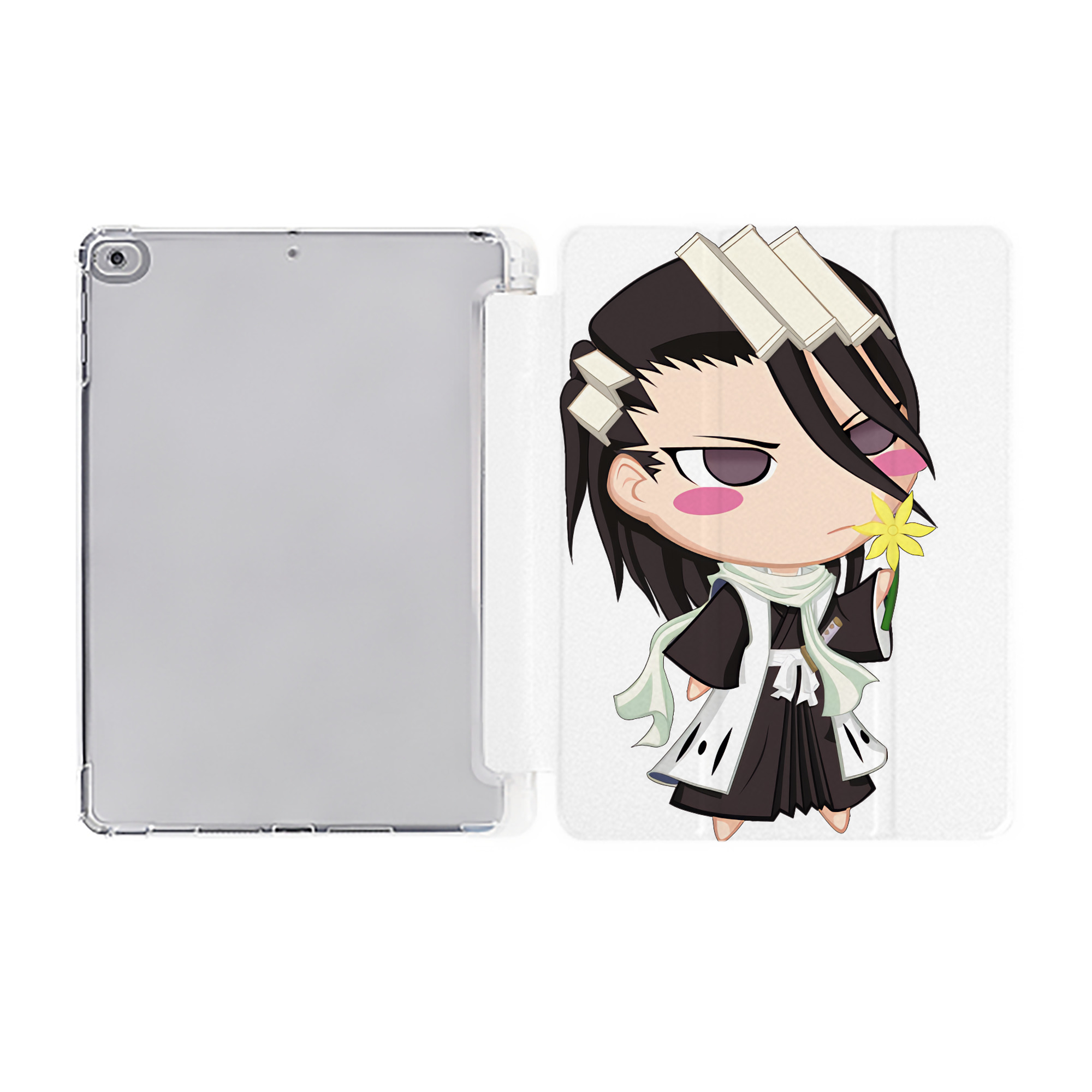 （画像用） ブリーチ くちき びゃくや BLEACH Kuchiki Byakuya IPad ケース ペン収納付き 三つ折りスタンド PUレザー×シリコン 対応機種9.5/10.5/10.9インチ